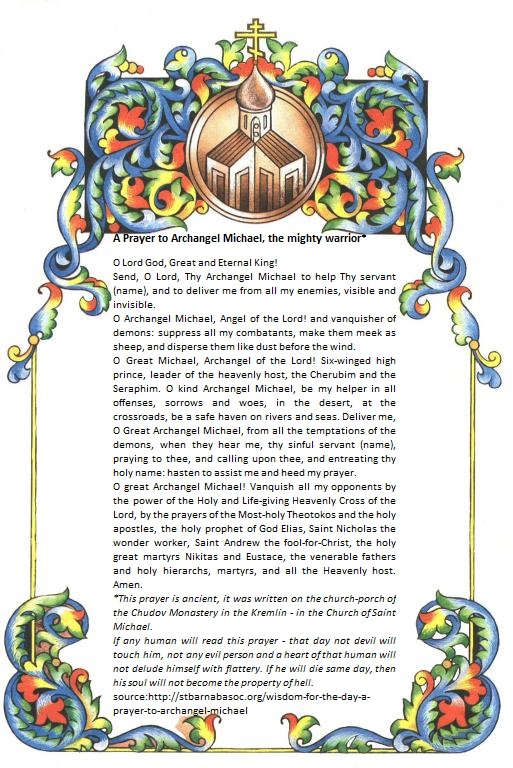 A Prayer to Archangel Michael A Prayer to Archangel Michael